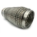 Flexrohr 50 × 200 mm, Dumbbell Meshed, Premium, Edelstahl, zum Einschweißen