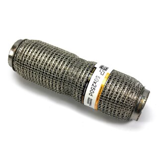 Flexrohr 50 × 250 mm, Dumbbell Meshed, Premium, Edelstahl, zum Einschweißen