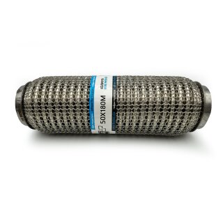Flexrohr 50 × 180 mm, Knitted Meshed, Premium, Edelstahl, zum Einschweißen