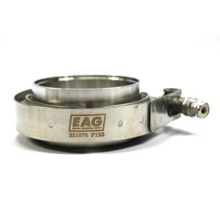 V-Band-Schelle 76 mm, Edelstahl, mit Verbindungsstücken