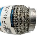 Flexrohr 45 × 100 mm, Knitted Meshed, Premium, Edelstahl, zum Einschweißen