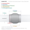 EAG Flexrohr 60 × 100 mm, Edelstahl, zum Einschweißen · Premium (Knitted Meshed)