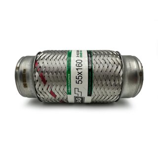 EAG Flexrohr 55 × 160 mm, Edelstahl, zum Einschweißen · Economy (Inner Braid)
