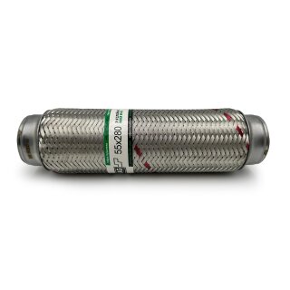 Flexrohr 55 × 280 mm, Inner Braid, Einstieg, Edelstahl, zum Einschweißen