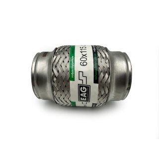 EAG Flexrohr 60 × 115 mm, Edelstahl, zum Einschweißen · Economy (Inner Braid)