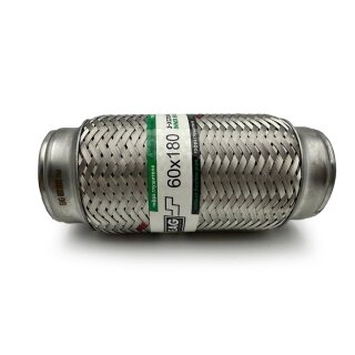 Flexrohr 60 × 180 mm, Inner Braid, Einstieg, Edelstahl, zum Einschweißen