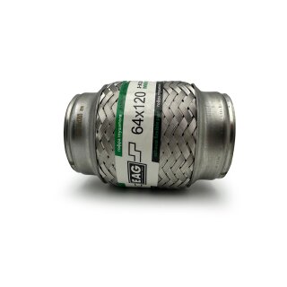 Flexrohr 64 × 120 mm, Inner Braid, Einstieg, Edelstahl, zum Einschweißen