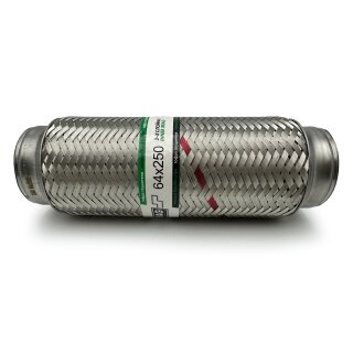 Flexrohr 64 × 250 mm, Inner Braid, Einstieg, Edelstahl, zum Einschweißen