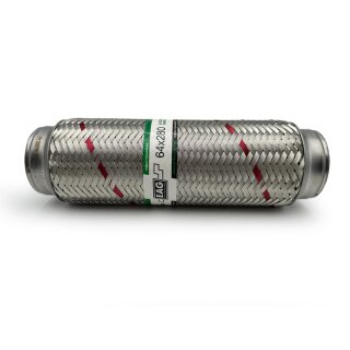 Flexrohr 64 × 280 mm, Inner Braid, Einstieg, Edelstahl, zum Einschweißen