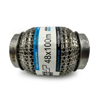 Flexrohr 48 × 100 mm, Knitted Meshed, Premium, Edelstahl, zum Einschweißen