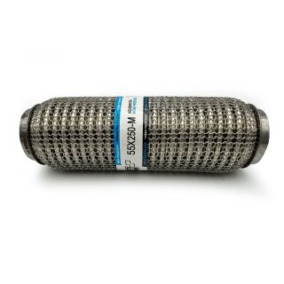 EAG Flexrohr 55 × 250 mm, Edelstahl, zum Einschweißen · Premium (Knitted Meshed)