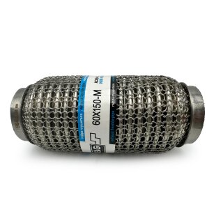 Flexrohr 60 × 150 mm, Knitted Meshed, Premium, Edelstahl, zum Einschweißen