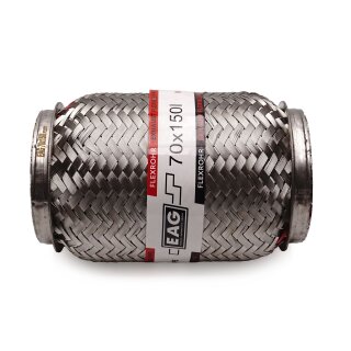 EAG Flexrohr 70 × 150 mm, Edelstahl, zum Einschweißen · Standard (Interlock)