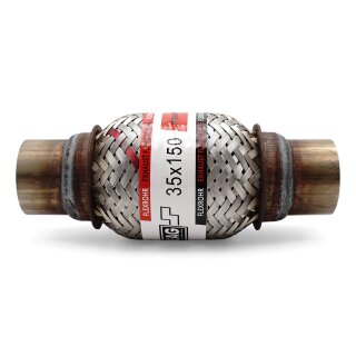 Flexrohr 35 × 150 mm mit Rohranschluss, Interlock, Standard, Edelstahl, zum Einschweißen