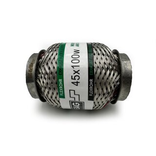 Flexrohr 45 × 100 mm, Meshed & Braided, Hochlast, Edelstahl, zum Einschweißen
