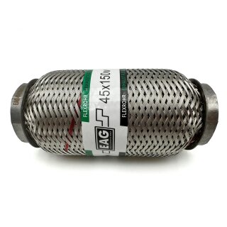 Flexrohr 45 × 150 mm, Meshed & Braided, Hochlast, Edelstahl, zum Einschweißen