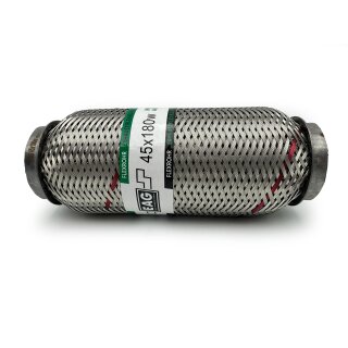 Flexrohr 45 × 180 mm, Meshed & Braided, Hochlast, Edelstahl, zum Einschweißen
