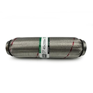 Flexrohr 45 × 250 mm, Meshed & Braided, Hochlast, Edelstahl, zum Einschweißen
