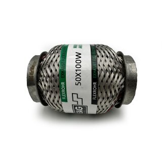 Flexrohr 50 × 100 mm, Meshed & Braided, Hochlast, Edelstahl, zum Einschweißen