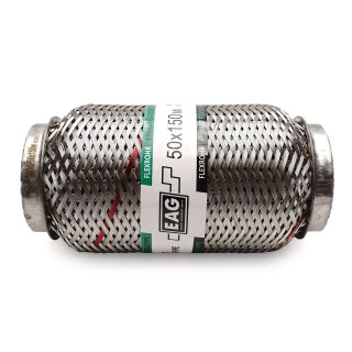 Flexrohr 50 × 150 mm, Meshed & Braided, Hochlast, Edelstahl, zum Einschweißen
