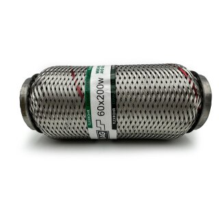 Flexrohr 60 × 200 mm, Meshed & Braided, Hochlast, Edelstahl, zum Einschweißen