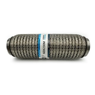 Flexrohr 60 × 230 mm, Knitted Meshed, Premium, Edelstahl, zum Einschweißen