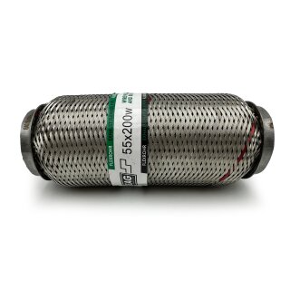 Flexrohr 55 × 200 mm, Meshed & Braided, Hochlast, Edelstahl, zum Einschweißen