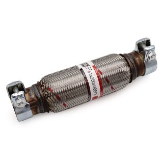 Flexrohr 51 × 300 mm mit Schellen, Interlock, Standard, Edelstahl