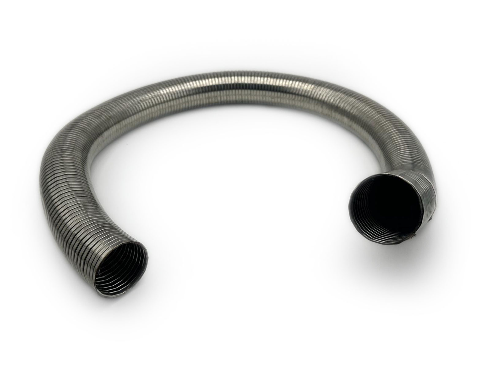 Interlock-Flexschlauch aus Edelstahl, gebogen, mit offenem Rohrende